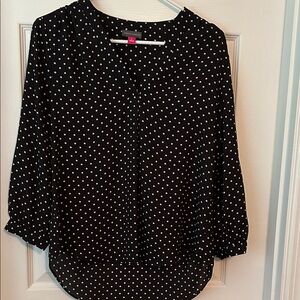 Vince Camuto Black and White Polka Dot Blouse